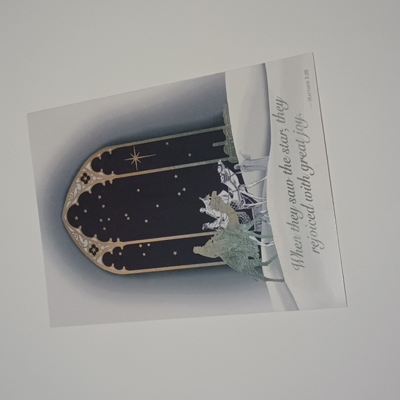 $2 Add-on Foil Wise Men Christmas Card & Envelope Silver Navy Blue - Picture 3 of 10